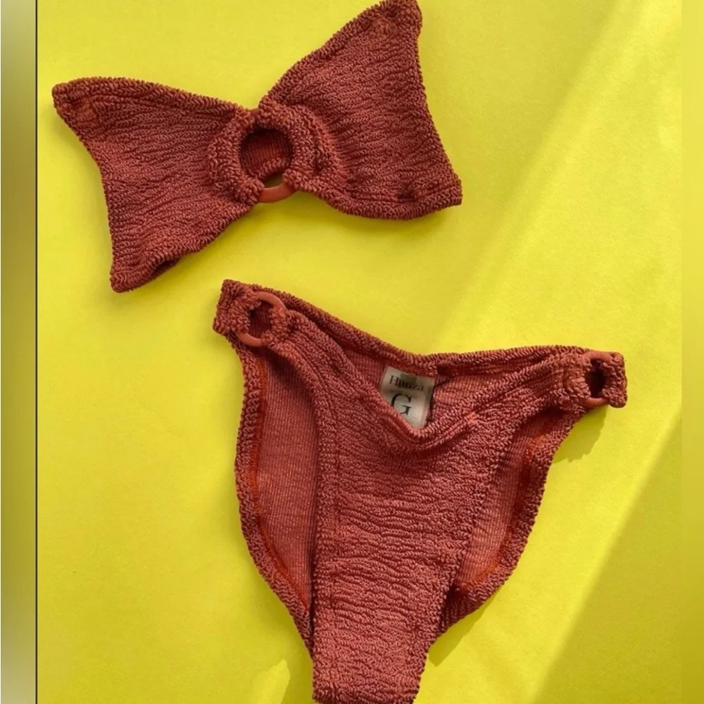 NWT Hunza g Gloria bikini set in metallic rosewood - Picture 4 of 10